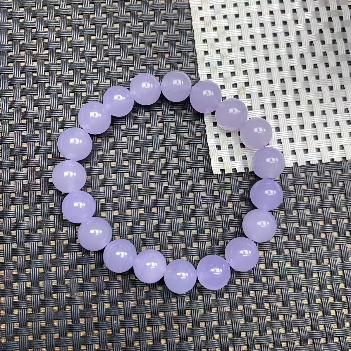 Light Purple Round Bead Bracelet, Small Batch Design